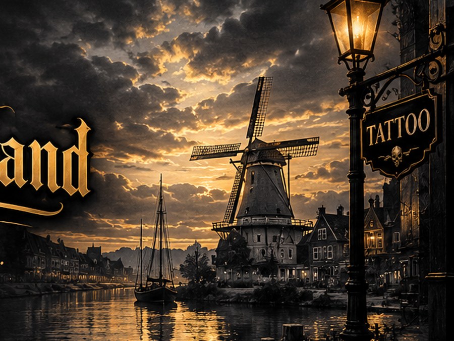 Tattoo-Holland Designmotiv – dunkle Studioatmosphäre